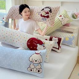 Gối ôm nỉ nhung tuyết san hô siêu mền thoáng khí hoạ tiết đáng yêu kích thước 30*100 phút hợp cho người lớn và trẻ nhỏ 2