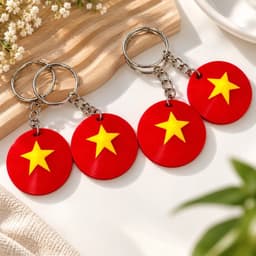 Combo 10 móc khoá nón lá in hình lá cờ Việt Nam 2