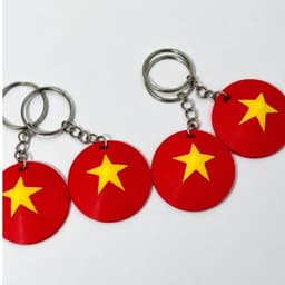 Combo 10 móc khoá nón lá in hình lá cờ Việt Nam 1