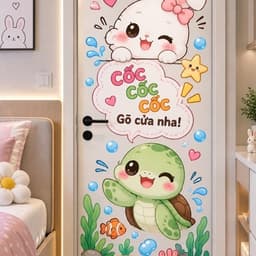 Miếng dán cửa phòng ngủ hình Micky, Tom & Jerry , kity … các nhân vật hoạt hình nhiều kt 6