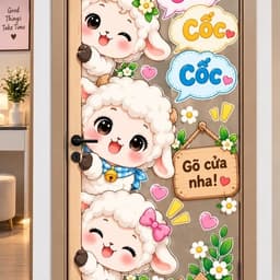 Miếng dán cửa phòng ngủ hình Micky, Tom & Jerry , kity … các nhân vật hoạt hình nhiều kt 7