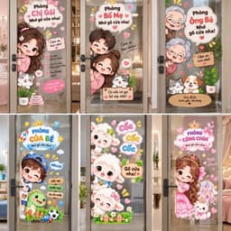 Miếng dán cửa phòng ngủ hình Micky, Tom & Jerry , kity … các nhân vật hoạt hình nhiều kt 2