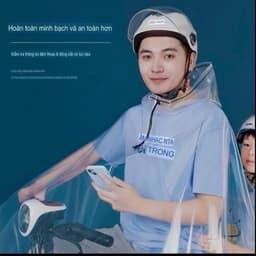 Áo Mưa Choàng Xe Máy Dài 1,4m Rộng 1,2m Trong Suốt Chống Nước Tuyệt Đối Viền Phản Quang An Toàn Đi Mưa Giá Rẻ Chính Hãng 2