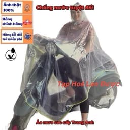 Áo Mưa Choàng Xe Máy Dài 1,4m Rộng 1,2m Trong Suốt Chống Nước Tuyệt Đối Viền Phản Quang An Toàn Đi Mưa Giá Rẻ Chính Hãng 3