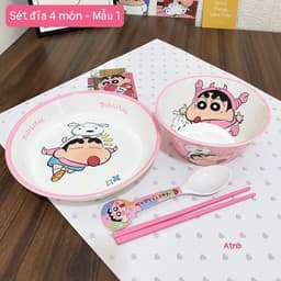 Combo bát đĩa hoạt hình siêu cute chất liệu nhựa cao cấp cho bé 1