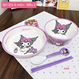 Combo bát đĩa hoạt hình siêu cute chất liệu nhựa cao cấp cho bé 4