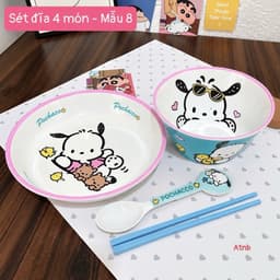 Combo bát đĩa hoạt hình siêu cute chất liệu nhựa cao cấp cho bé 8