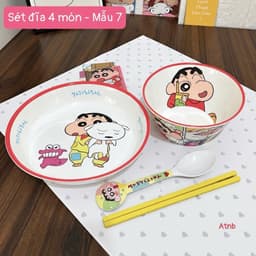 Combo bát đĩa hoạt hình siêu cute chất liệu nhựa cao cấp cho bé 5