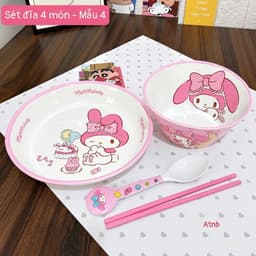 Combo bát đĩa hoạt hình siêu cute chất liệu nhựa cao cấp cho bé 7