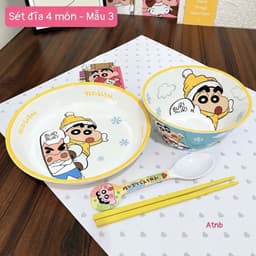 Combo bát đĩa hoạt hình siêu cute chất liệu nhựa cao cấp cho bé 6