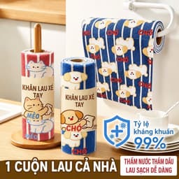 Cuộn 20 khăn lau tay đa năng hoạt tiết động vật siêu dễ thương 5
