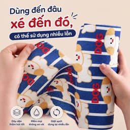 Cuộn 20 khăn lau tay đa năng hoạt tiết động vật siêu dễ thương 7
