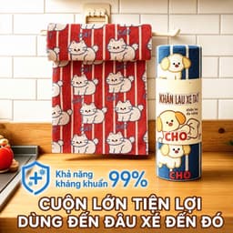 Cuộn 20 khăn lau tay đa năng hoạt tiết động vật siêu dễ thương 3