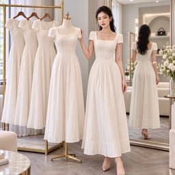 VÁY KEM CỔ U THANH LỊCH ( ẢNH CHUPH THẬt) 1