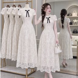 Xukadress - Váy ren trắng dáng dài dự tiệc sang chảnh dịu dàng 1