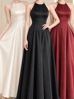 VÁY MAXI LỤA CỔ YẾM XOÈ 2