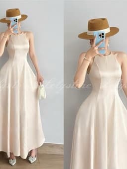 VÁY MAXI LỤA CỔ YẾM XOÈ 6