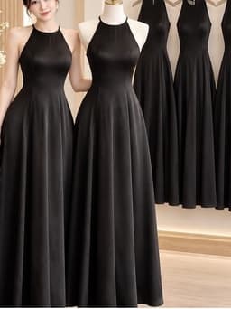 VÁY MAXI LỤA CỔ YẾM XOÈ 3