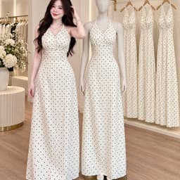 VÁY BI XOÈ DÀI CỔ YẾM HỞ LƯNG XUKADRESS (ẢNH CHỤP THẬT XỊN ĐẸP LẮM) 1