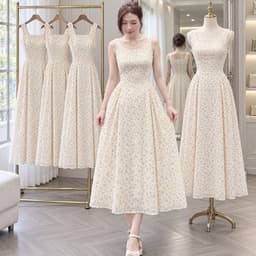 VÁY HOA NHÍ KEM XOÈ CỔ U 1