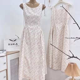 VÁY HOA NHÍ KEM XOÈ CỔ U 9