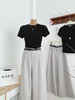 SET AO THUN KÈM QUẦN SUÔNG XÁM 4