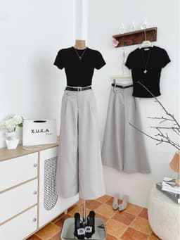 SET AO THUN KÈM QUẦN SUÔNG XÁM 5
