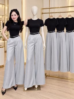 SET AO THUN KÈM QUẦN SUÔNG XÁM 1