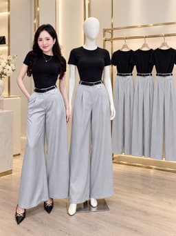 SET AO THUN KÈM QUẦN SUÔNG XÁM 2