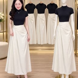 SET ÁO THUN và CHÂN VÁY KEM LỆCH TÀ 2