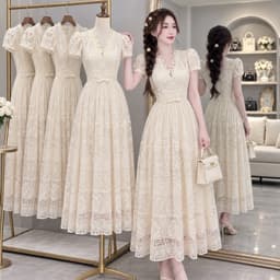 VÁY REN KEM XOÈ DỰ TIỆC XUKADRESS CỔ V 1