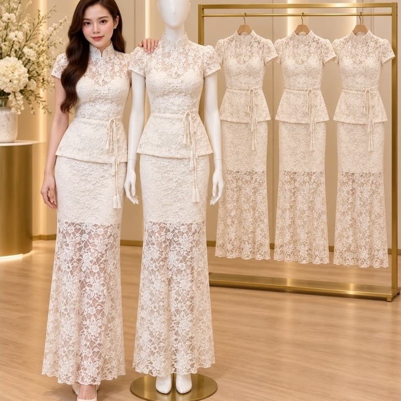 SET REN CỔ CAO DỰ TIỆC SANG CHẢNH ( HÌNH THẬT CHỤP SÀN)