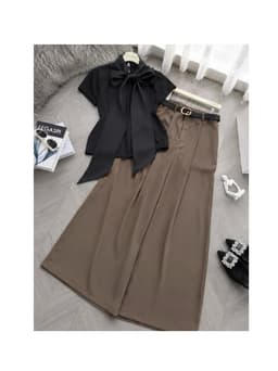 SET QUẦN TÂY SUÔNG ÁO ĐEN NƠ ( 3 món chuẩn sàn) 2