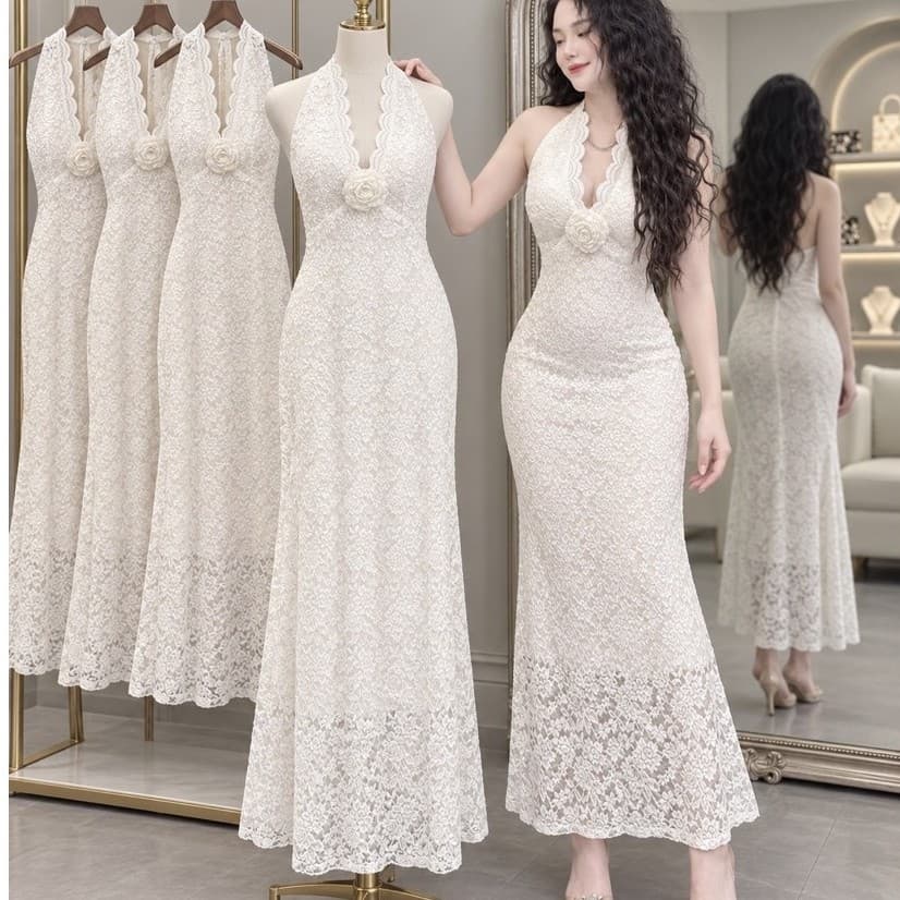 Đầm body ren Xukadress, váy ren dáng dài quyến rũ, gợi cảm cho nữ đi tiệc đi chơi
