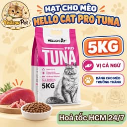 [ Bao 5kg Chính Hãng ] Hạt Cho Mèo HelloCat Vị Cá Ngừ  - Hỗ Trợ Tiêu Hóa, Lông Mượt, Bảo Vệ Răng Mệng | Yellow Pet 1