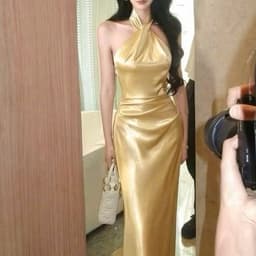 ĐẦM LỤA VÀNG CỔ YẾM 5