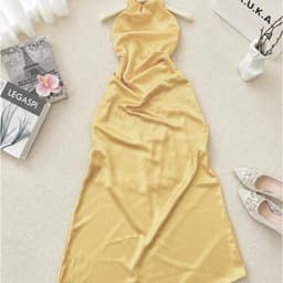 ĐẦM LỤA VÀNG CỔ YẾM 8