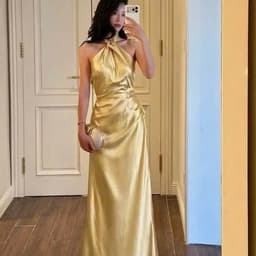 ĐẦM LỤA VÀNG CỔ YẾM 6