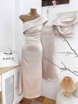 SET LỤA LỆCH VAI PHỐI REN TIỂU THƯ SANG CHẢNG 5