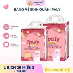 Băng Vệ Sinh Dạng Quần Ipaly Gói 25 Miếng, Băng Vệ Sinh Phụ Nữ Chống Tràn Ban Đêm Thấm Hút Tốt 1