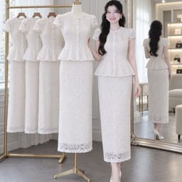 Xukadress_váy xoè dự tiệc, váy kem sang chảnh 1