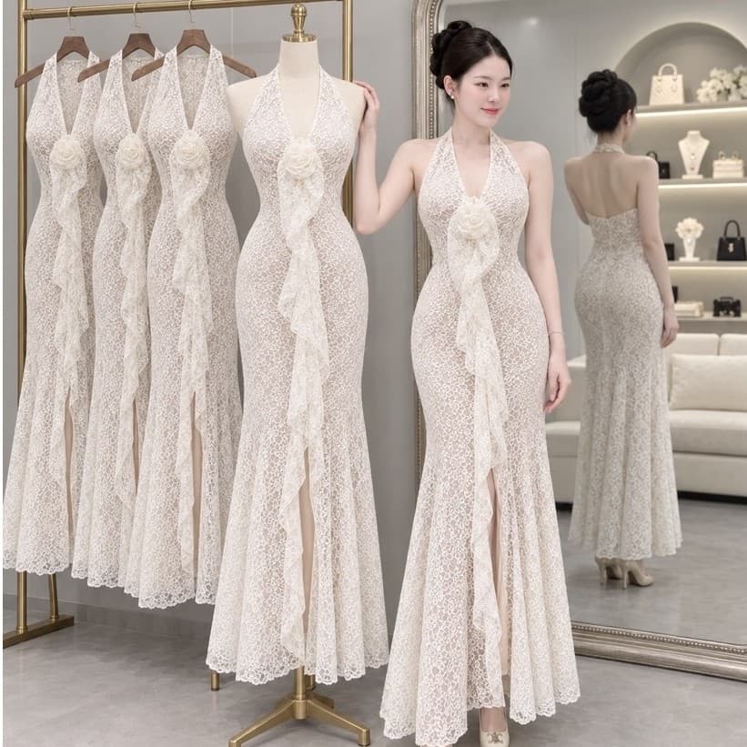 Xukadress- Váy dự tiệc sang chảnh, váy du lịch, váy ren cổ yếm, váy ren dự tiệc sang chảnh quyển rũ