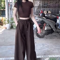 Quần nỉ dáng ống rộng trendy 3