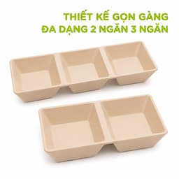Set 5 Đĩa Chấm Phíp Vuông 2 Ngăn 3 Ngăn 1221 Việt Nhật An Toàn Thực Phẩm Dùng Gia Đình Nhà Hàng GD368 2