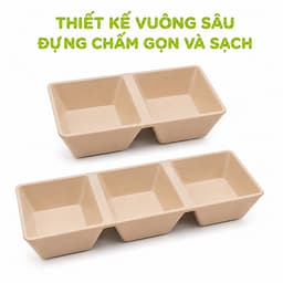 Set 5 Đĩa Chấm Phíp Vuông 2 Ngăn 3 Ngăn 1221 Việt Nhật An Toàn Thực Phẩm Dùng Gia Đình Nhà Hàng GD368 4