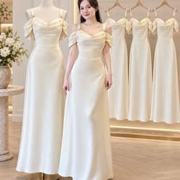 ĐẦM LỤA KEM RỚT VAI SANG CHẢNH 2