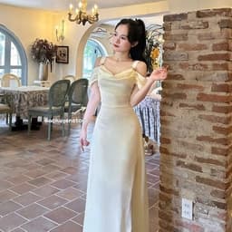 ĐẦM LỤA KEM RỚT VAI SANG CHẢNH 5