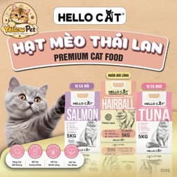 [ 5kg Chính Hãng ] Hạt Thức Ăn Cho Mèo HelloCat Giảm Búi Lông, Hỗ Trợ Tiêu Hóa | Yellow Pet 5