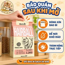[ 5kg Chính Hãng ] Hạt Thức Ăn Cho Mèo HelloCat Giảm Búi Lông, Hỗ Trợ Tiêu Hóa | Yellow Pet 4