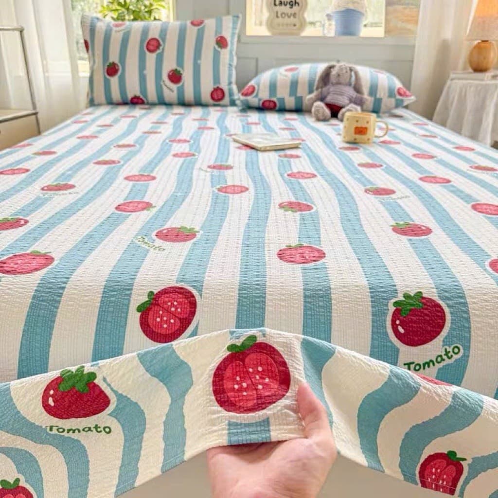 Bộ ga gối Cotton Icy 3 món Chất liệu Cotton Icy cao cấp mềm mại, mịn màng như lụa